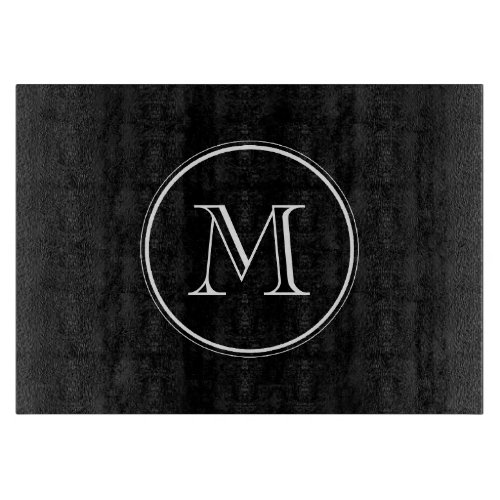 Monogram Initial Black High End Colored Cutting Board