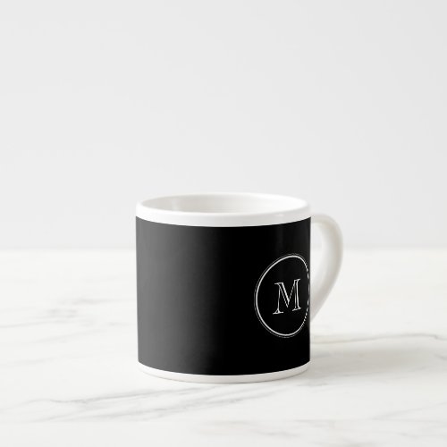 Monogram Initial Black High End Colored Espresso Cup