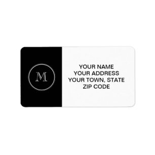 Monogram Initial Black High End Colored Label