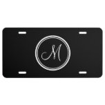 Monogram Initial Black High End Colored License Pl License Plate at Zazzle