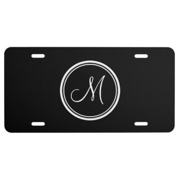 Monogram Initial Black High End Colored License Pl License Plate by GraphicsByMimi at Zazzle