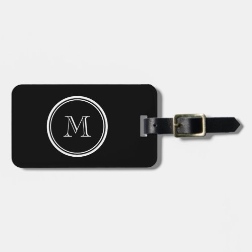 Monogram Initial Black High End Colored Luggage Tag