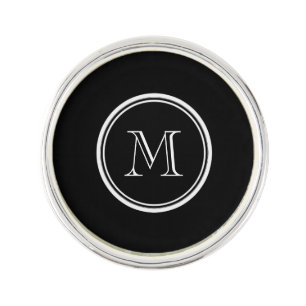 Monogram Initial Black High End Colored Pin