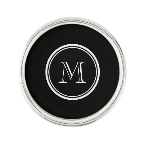 Monogram Initial Black High End Colored Pin