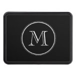 Monogram Initial Black High End Colored Trailer Hitch Cover at Zazzle