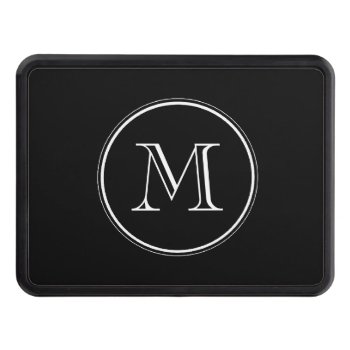 Monogram Initial Black High End Colored Trailer Hitch Cover by GraphicsByMimi at Zazzle