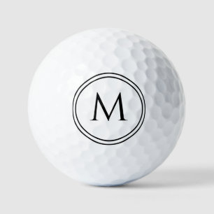Monogram initial black Mother's Day gift Golf Balls