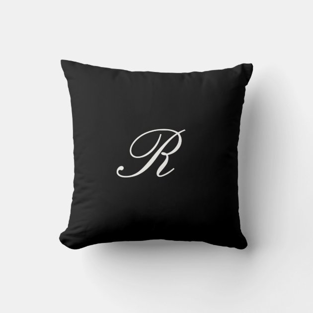 Black and clearance white monogram pillow