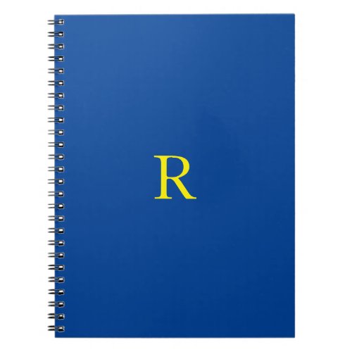 Monogram Initial Blue Yellow Colorful Bright 2020 Notebook