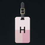 Monogram Initial Blush Pastel Pale Pink Colorblock Luggage Tag<br><div class="desc">Simple modern monogram luggage tag. The initial is centered in modern color blocks of blush,  pastel and pale pink with name and address on back.</div>