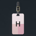 Monogram Initial Blush Pastel Pale Pink Colorblock Luggage Tag<br><div class="desc">Simple modern monogram luggage tag. The initial is centered in modern color blocks of blush,  pastel and pale pink with name and address on back.</div>