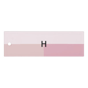 Monogram Initial Blush Pastel Pale Pink Colorblock Ruler
