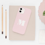 Monogram Initial Blush Pink Modern Case-Mate iPhone 14 Case<br><div class="desc">Modern blush pink initial/monogram iPhone case.  You can change the font and color in the edit tool - if you need any further help with customization,  please use the message button and I'd be happy to help.</div>