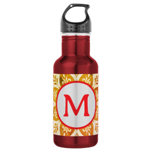 Monogram Initial Boho Mandala Stainless Steel Water Bottle