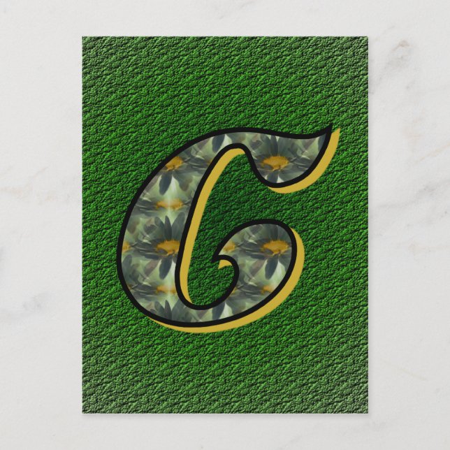 Monogram Initial C Daisies Flower Art Postcard (Front)