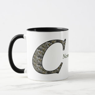 Monogram Initial C Hydrangea Flowers Personalized Mug