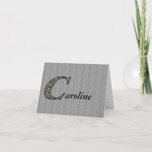 Monogram Initial C Hydrangea Flowers Personalized Note Card