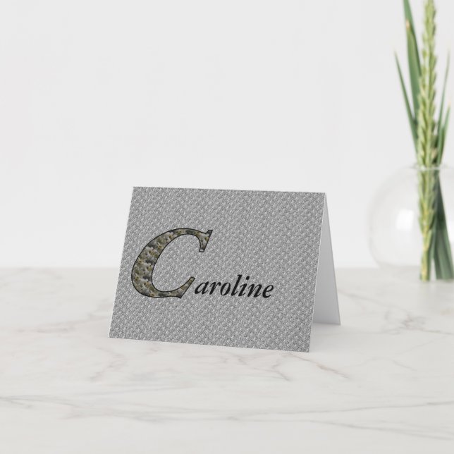 Monogram Initial C Hydrangea Flowers Personalized Note Card (Front)