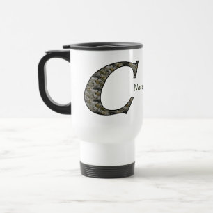 Monogram Initial C Hydrangea Flowers Personalized Travel Mug