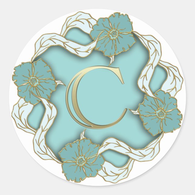 monogram initial C stickers (Front)