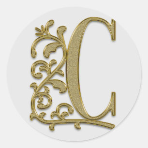 monogram initial C stickers