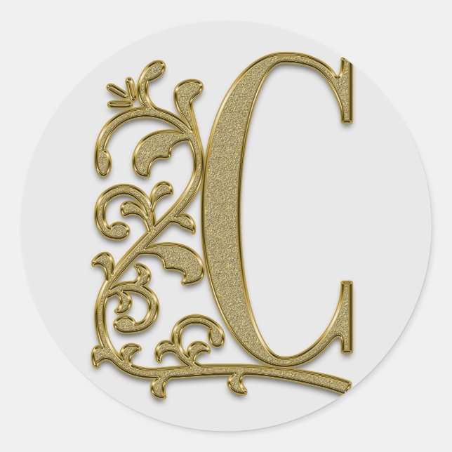 monogram initial C stickers (Front)