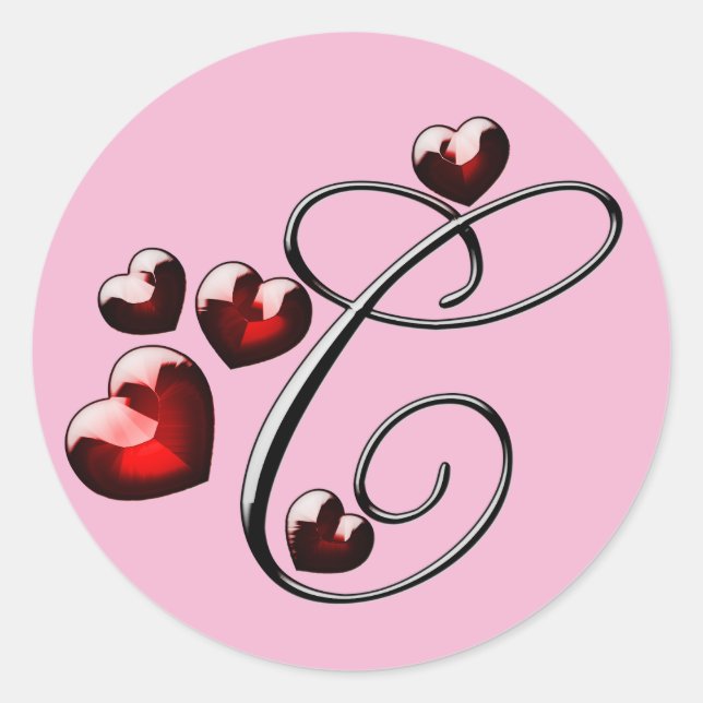monogram initial C stickers (Front)