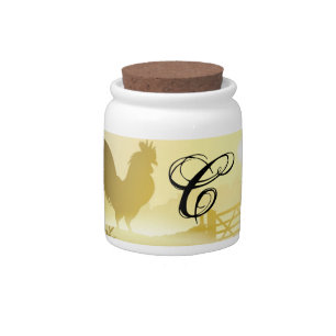Monogram Initial Candy Jar Sunny Morning Farm Coun