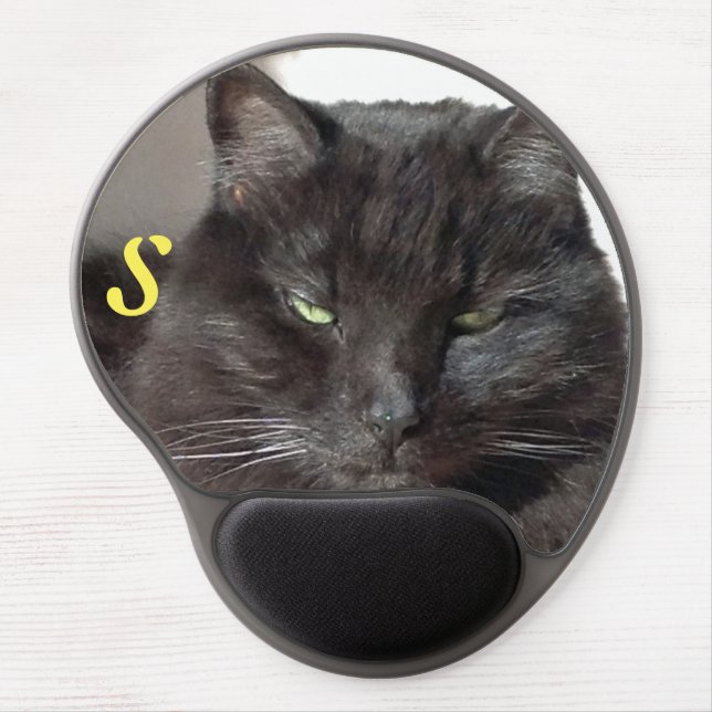 Monogram Initial Cat Photo  Gel Mouse Pad (Front)