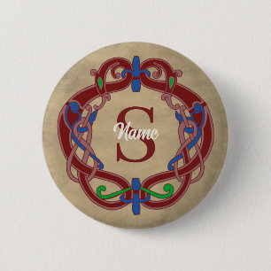 Monogram Initial Celtic Design Personalized Button
