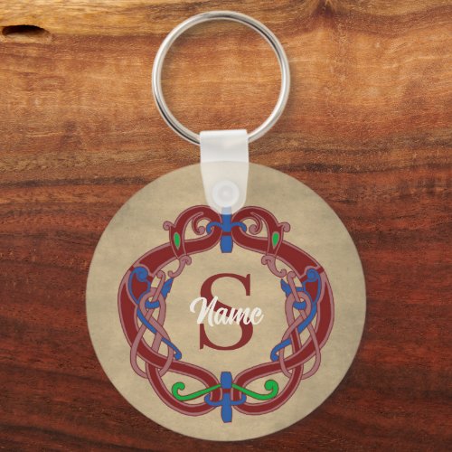 Monogram Initial Celtic Design Personalized Keychain