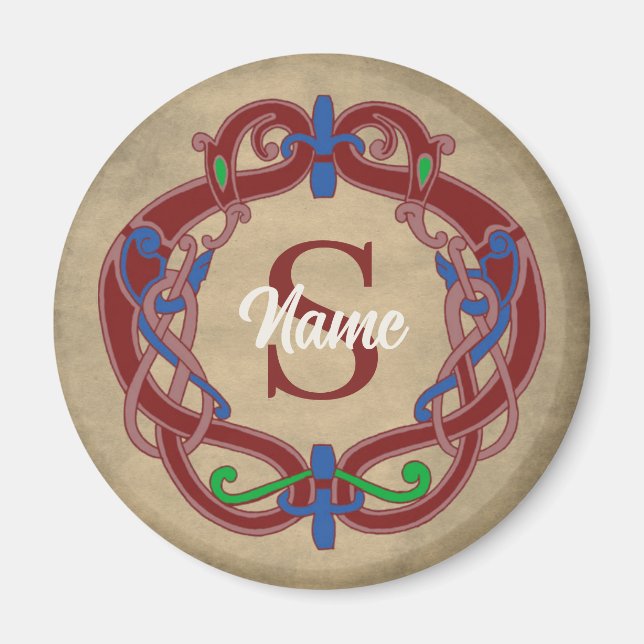 Monogram Initial Celtic Design Personalized Magnet (Front)