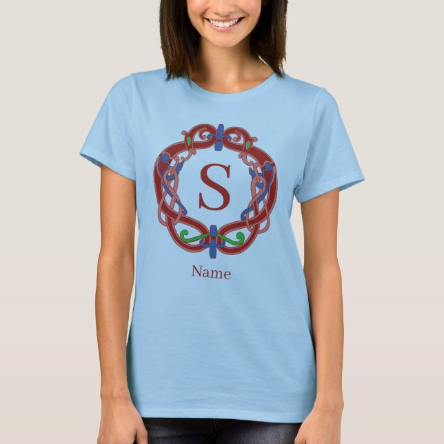 Monogram Initial Celtic Design Personalized T-Shirt (Front)