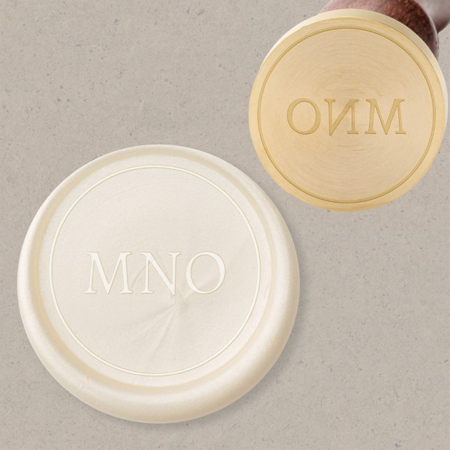 Monogram Initial Circle Minimalist Wax Seal Stamp (Simple Monogram initial circle wax seal stamp)