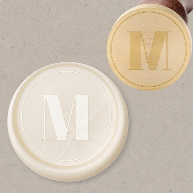 Monogram Initial Circle Minimalist Wax Seal Stamp (Simple Monogram Initial wax seal stamp)