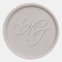 Monogram Date Antique Gold Wax Seal Sticker