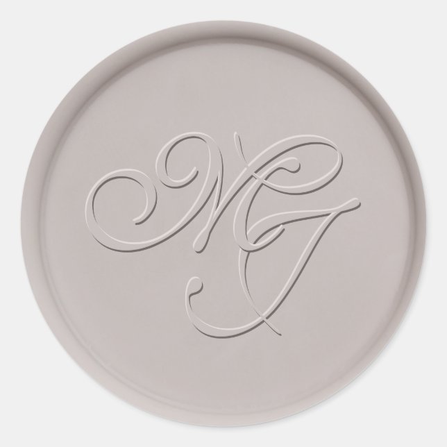 Monogram Initial Clay Wax Seal Sticker (Front)