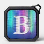 Monogram Initial Colorful Modern Girly Neon Bluetooth Speaker (Front)