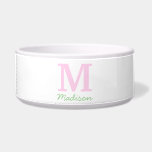 Monogram Initial Custom Name Pink Green Pet Bowl<br><div class="desc">This is a Monogram Initial Custom Name Pink Green Pet Bowl!</div>