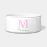 Monogram Initial Custom Name Pink Green Pet Bowl<br><div class="desc">This is a Monogram Initial Custom Name Pink Green Pet Bowl!</div>
