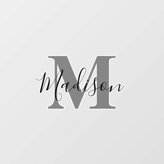 Monogram Initial Custom Name Wall Decor Cool Decal (Front)