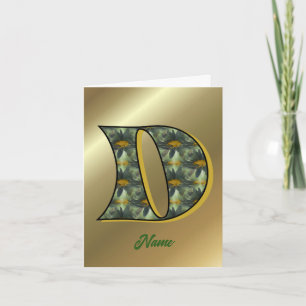 Monogram Initial D Daisies Art Personalized Note Card