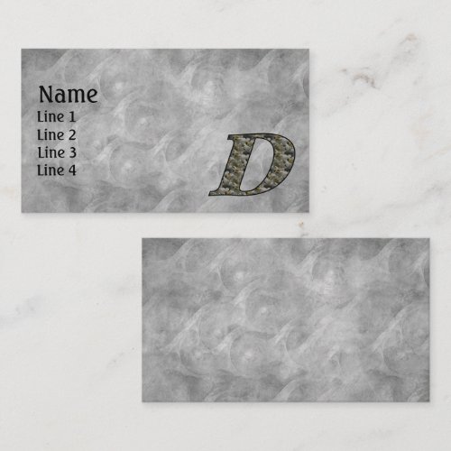 Monogram Initial D Hydrangea Flowers Business Card
