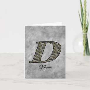 Monogram Initial D Hydrangea Flowers Personalized Note Card