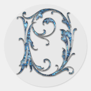 monogram initial D stickers