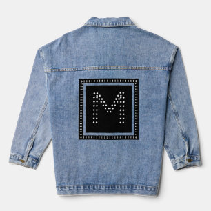 Monogram Initial Diamante Effect Custom Denim Jacket