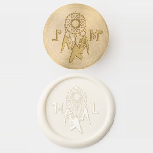 Monogram Initial Dreamcatcher Boho Wedding Wax Seal Stamp
