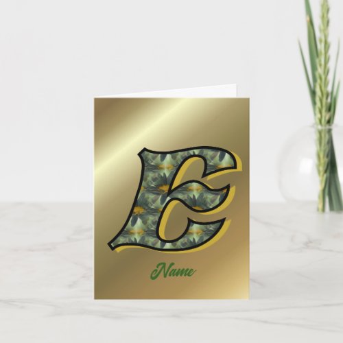 Monogram Initial E Daisies Art Personalized Note Card