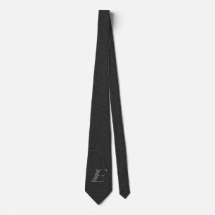 Monogram Initial E Hydrangea Floral Neck Tie