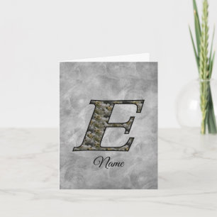 Monogram Initial E Hydrangea Flowers Personalized Note Card